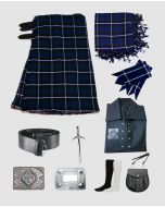 9 Pieces Douglas Blue Tartan Kilt Outfit