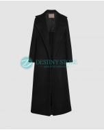 Ladies Oversize Black Wool Coat