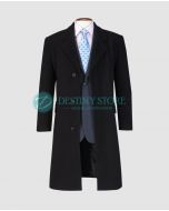 Black Wool Winter Overcoat