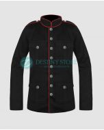 Red Trim Gothic Military Commander Jacket