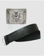 Thistle Badge Buckle and Matching Kilt Belt
