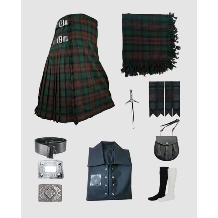 Brown Watch Tartan Kilt Outfit Package