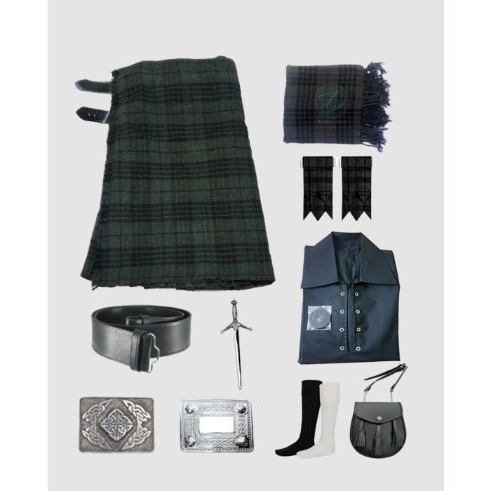 grey tartan kilt wedding outfit package