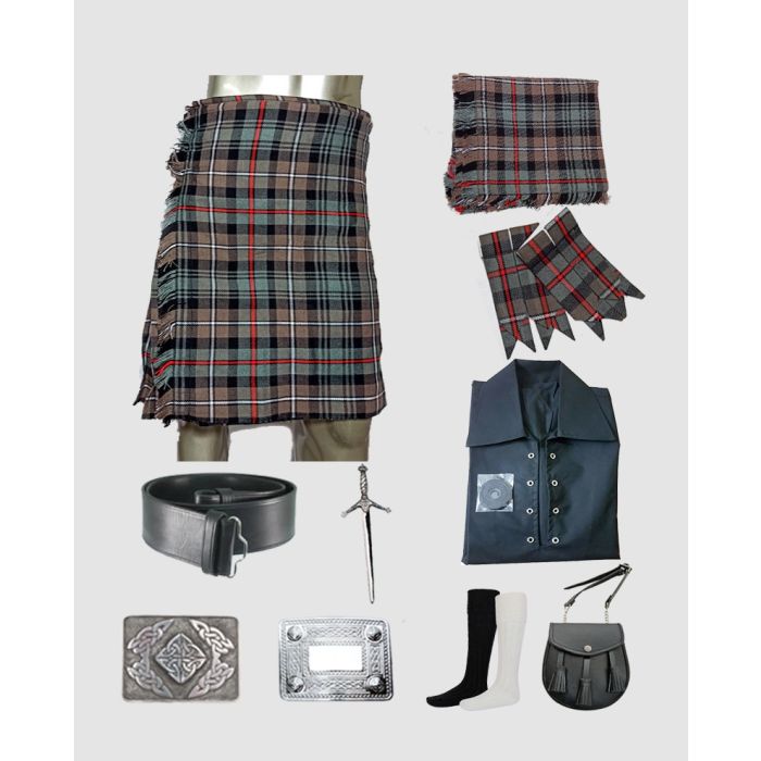 9 Pieces Mackenzie Weathered Tartan Kilt