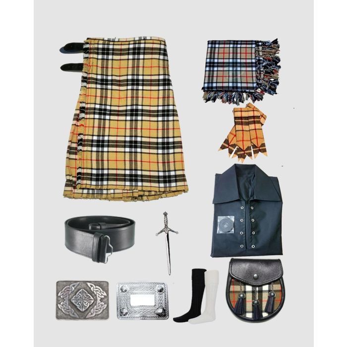 thompson camel tartan kilt outfit package