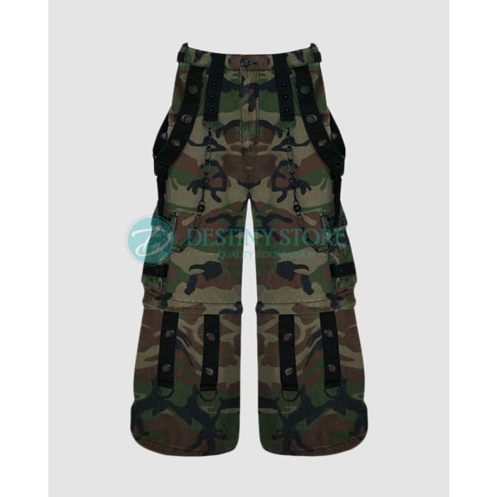 Baggy Camo Gothic Trouser with Chains