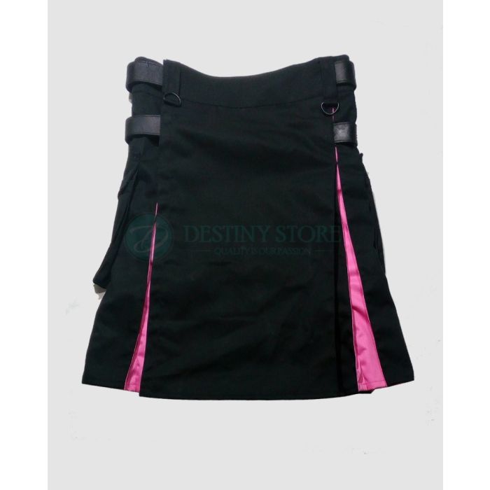 Black and Pink Hybrid Kilt