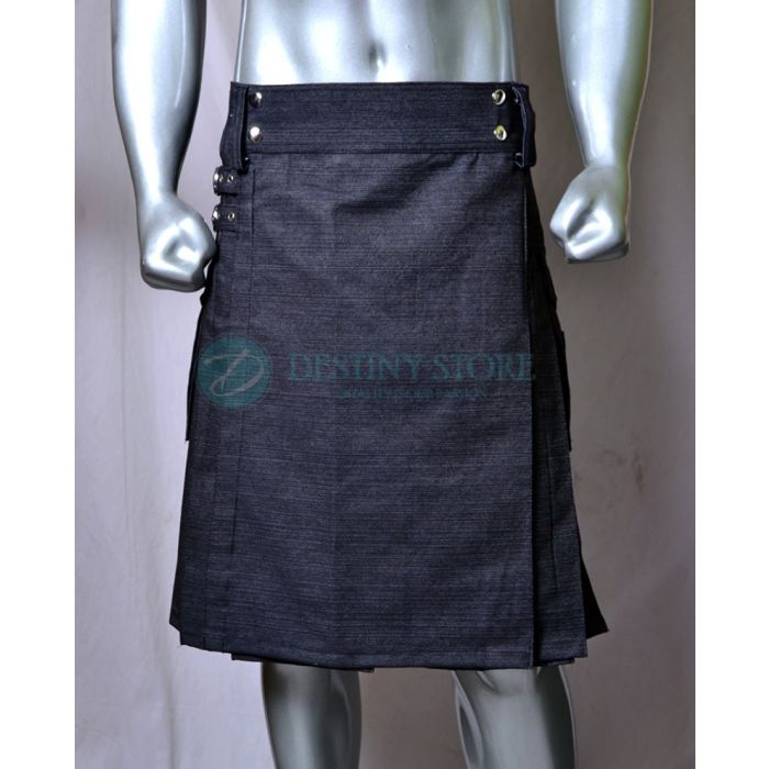 Black Denim Kilt