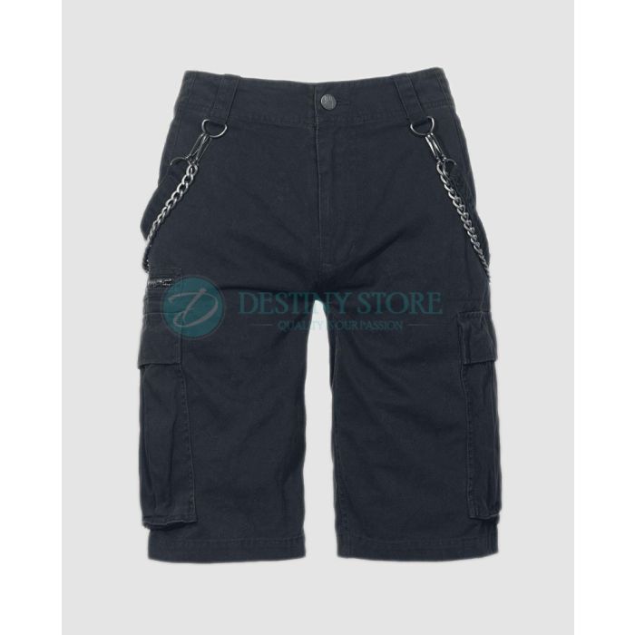Black Gothic Chain Short Pant