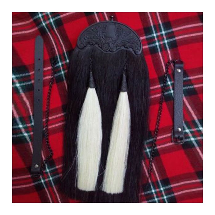 black cantle horse hair kilt sporran