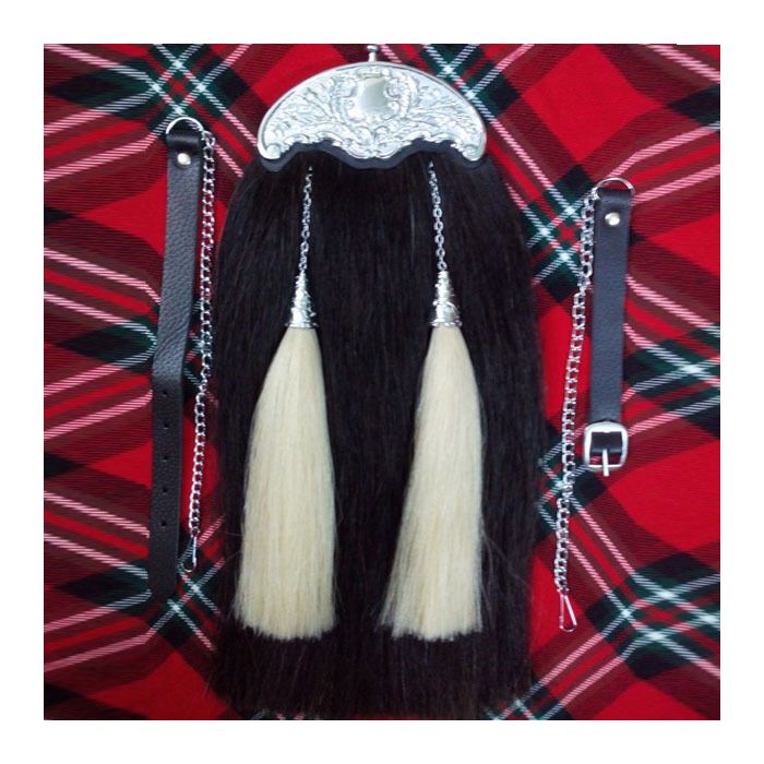 black horse hair kilt sporran