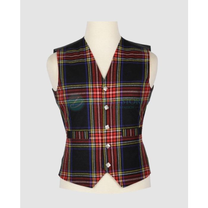 Black Stewart Tartan Kilt Waistcoat