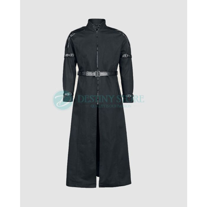 Bondage Warrior Long Black Gothic Coat