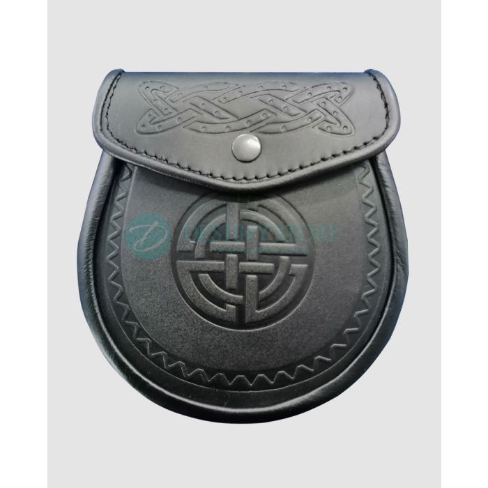 Celtic Circle Embossed Leather Sporran