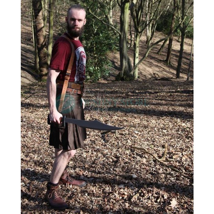 Men Chocolate Brown Utility Kilt