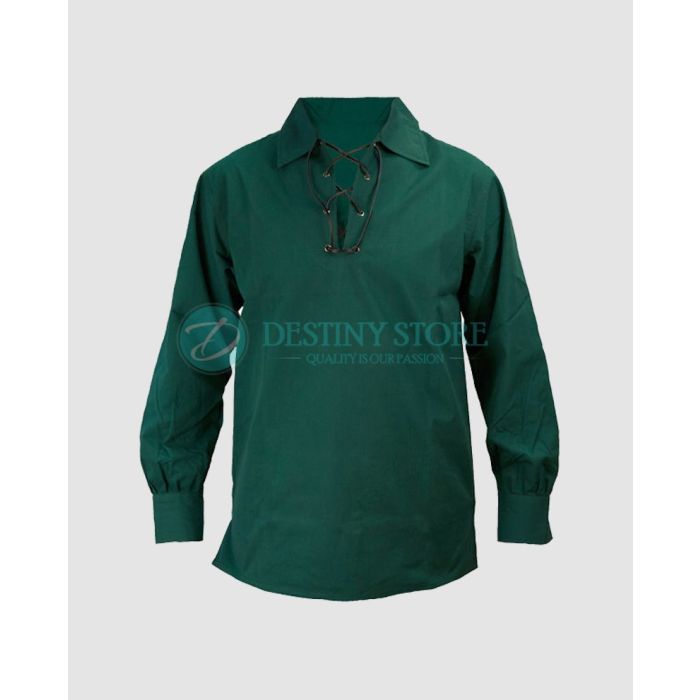 Dark Green Jacobite Ghilli Kilt Shirt