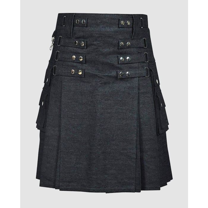 Denim Tactical Fashion Kilt