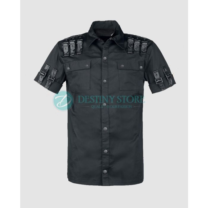Fashion Buckles Black Goth Shirt