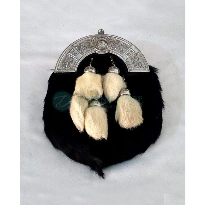Contrast Tassels Rabbit Fur Sporran