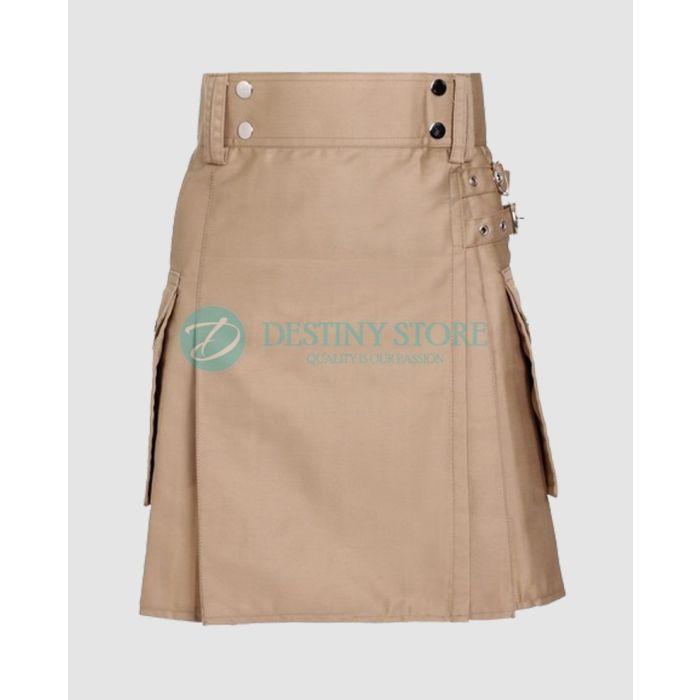 Ladies Khaki Utility Kilt