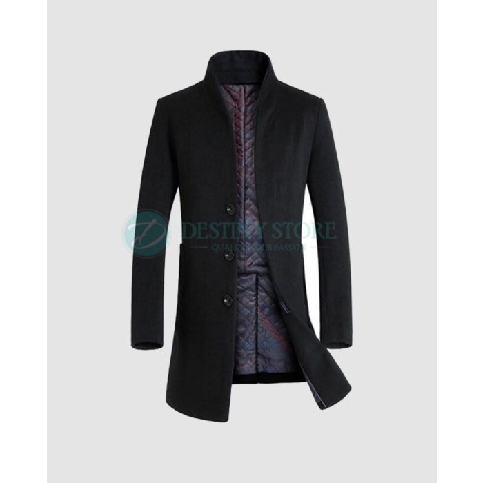 Gothic Streetwear Slit Design Long Trench Coat