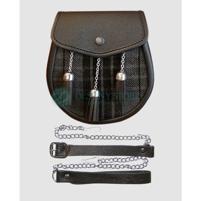 Grey Matching Tartan Sporran