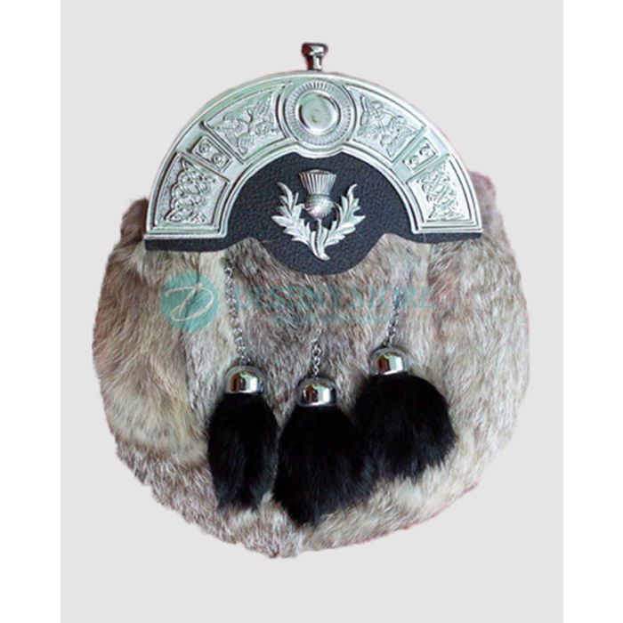 Thistle Badge Rabbit Fur Sporran