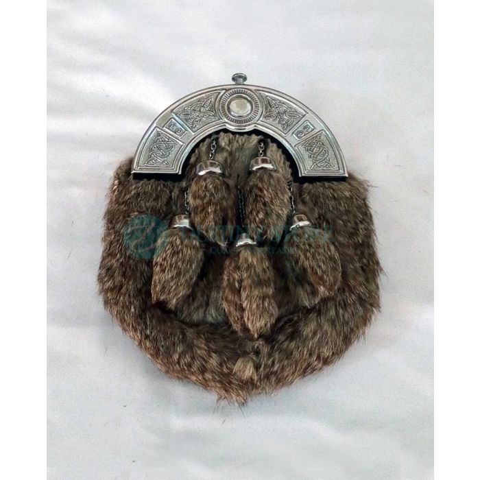 Grey Rabbit Fur Sporran