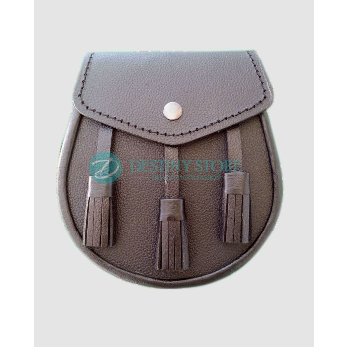 Black Leather Kilt Sporran