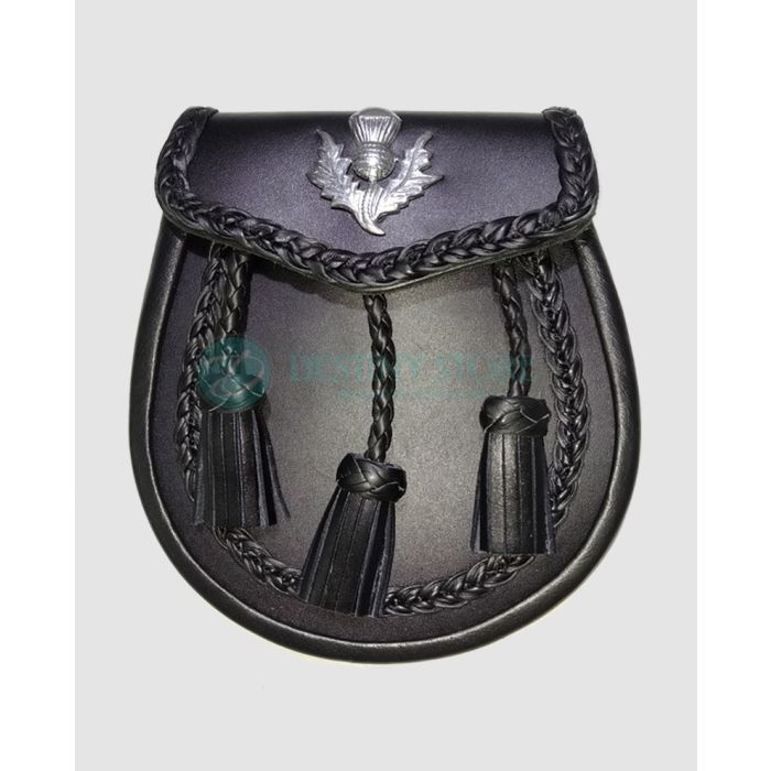 Hand Braided Celtic Leather Sporran