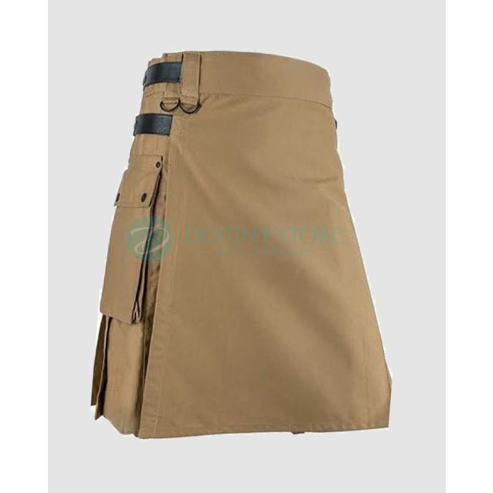 Khaki Adjustable Fashion Kilt
