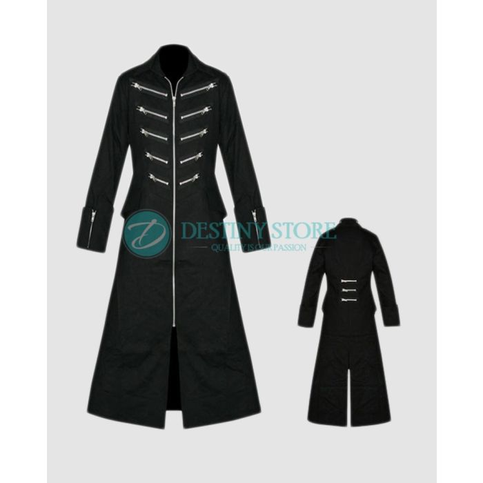 Living Dead Zipper Gothic Trench Coat