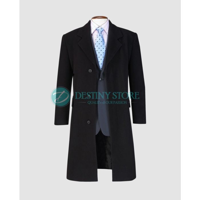 Black Wool Winter Overcoat