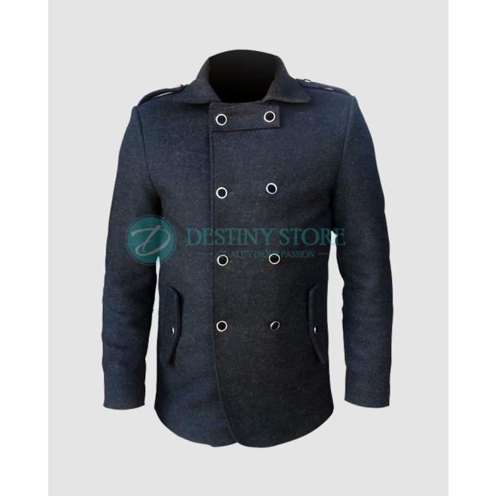 Men Fashion Dress Black Wool Coat