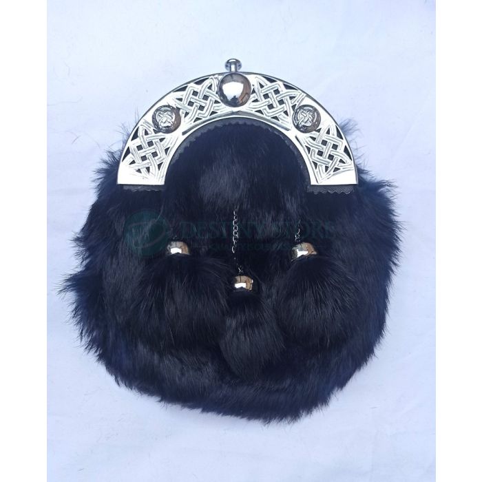 Navy Blue Rabbit Fur Sporran