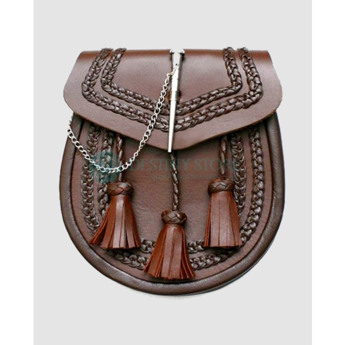 Pin Lock Hand Braided Leather Sporran