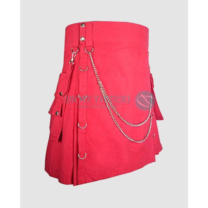 Red Fashion Wedding Kilt