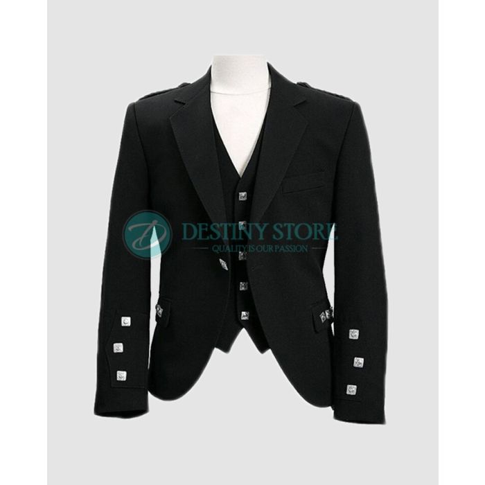 Scottish Argyle Kilt Jacket with Vest