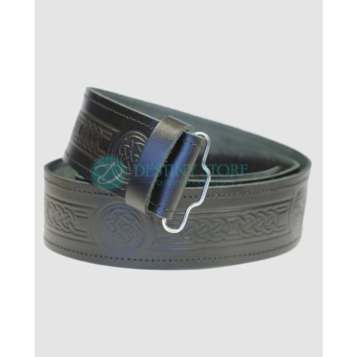 Scottish Celtic Kilt Leather Belt