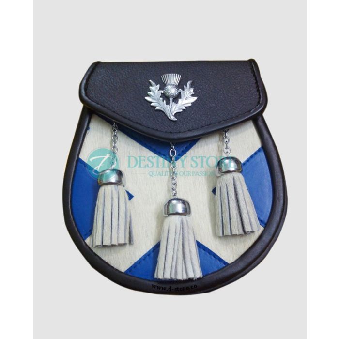 Scottish Semi Dress Saltire Kilt Sporran