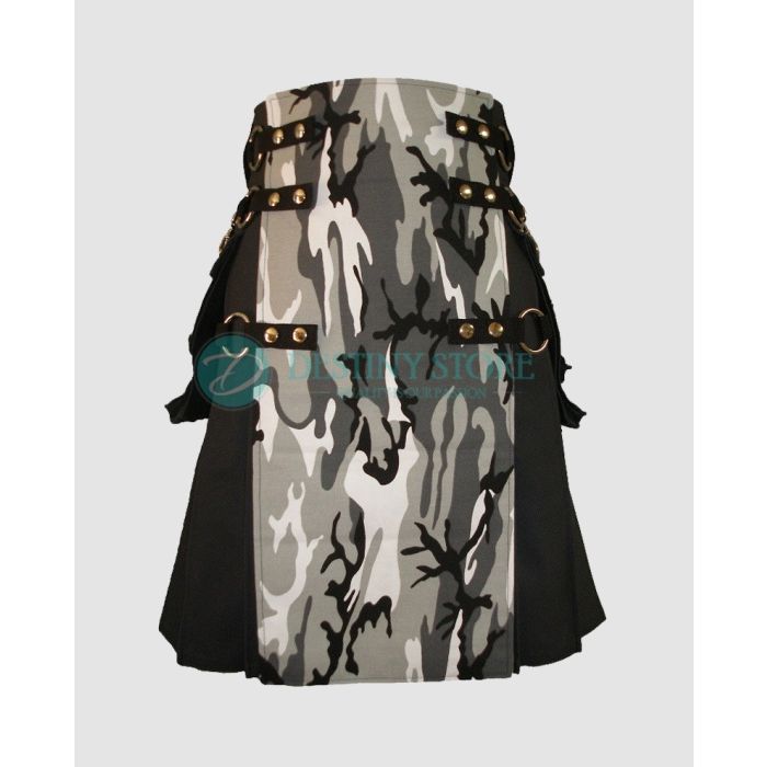 Black Urban Camo Prime Cargo Kilt