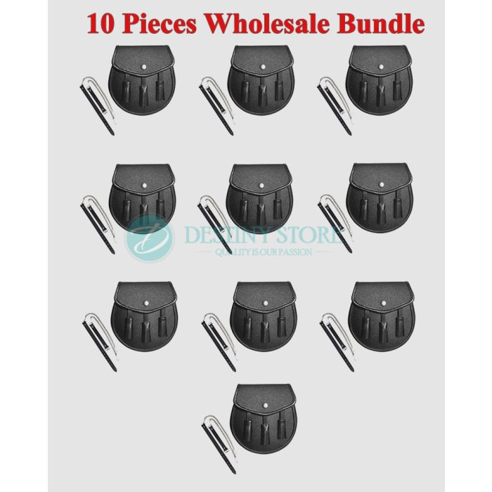 10 Pieces Leather Sporran for Kilt Wholesale Price