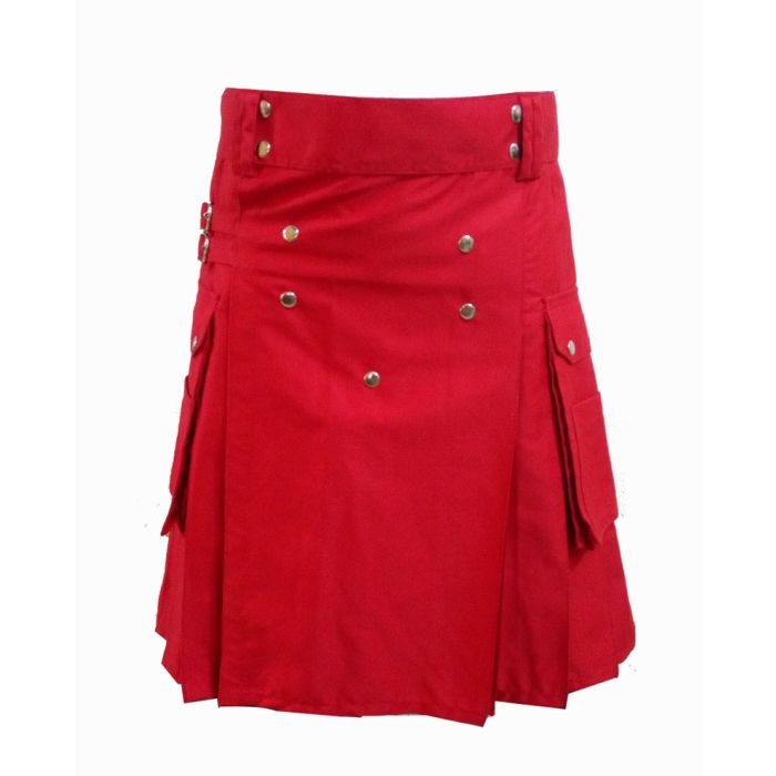 Red Utility Kilt for Men