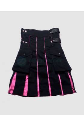 Black and Pink Hybrid Kilt