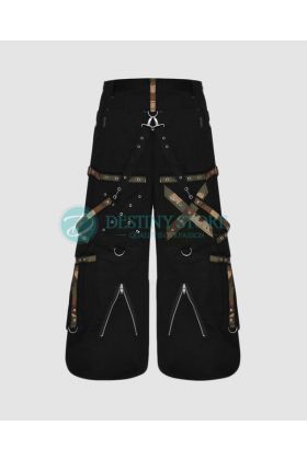 Black & Camouflage Goth Military Pants