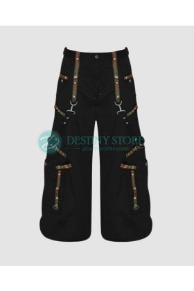Black & Camouflage Goth Military Pants