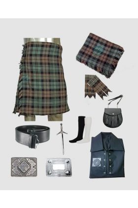Black Watch Weathered Tartan Kilt Outfit