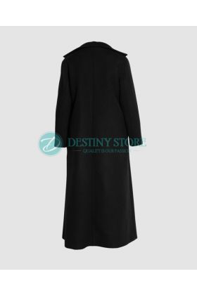 Ladies Oversize Black Wool Coat