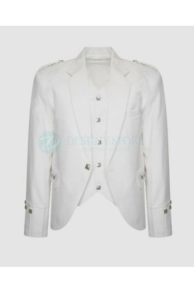 White Argyll Kilt Jacket with Waistcoat