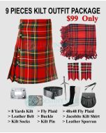 Royal Stewart Tartan Wedding Kilt Outfit Package
